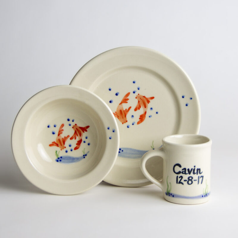 Goldfish Children's Dish Set Personalized