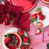 Valentine's Day Themed Brookline Dinnerware with Roses, chocolate and Strawberries