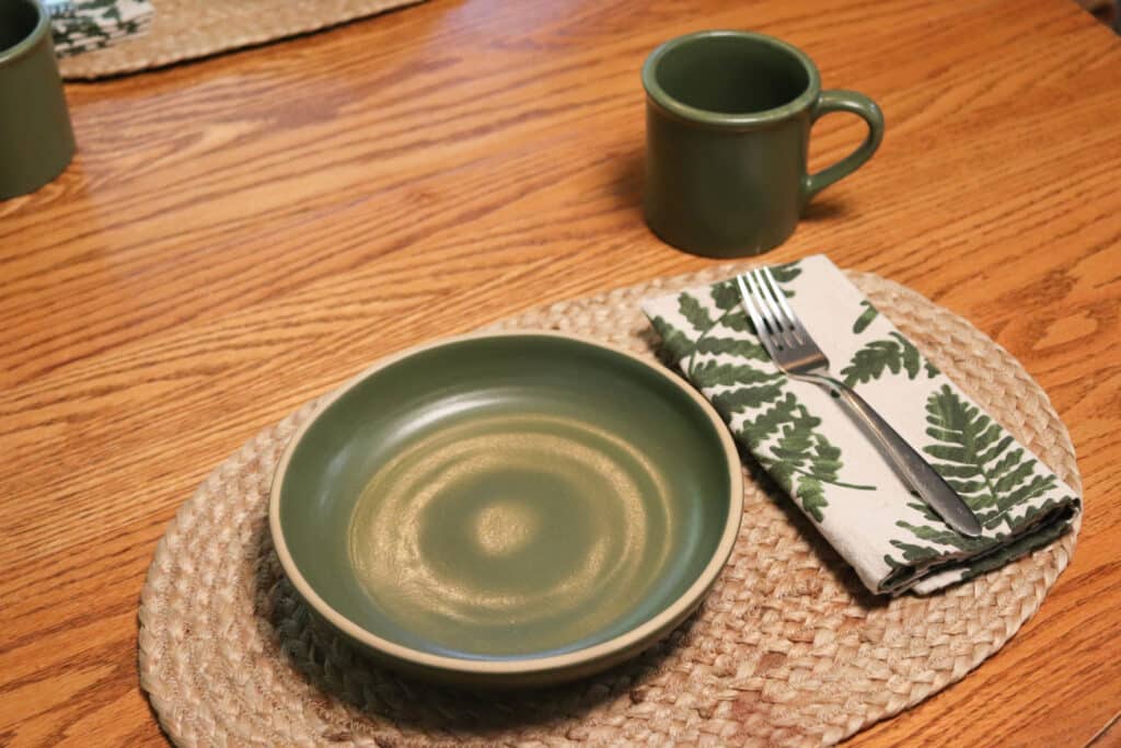 Moss Brookline Dinnerware Place Setting Brookline Dinnerware in Moss