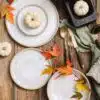 Ivory Brookline Dinnerware Fall with Pumpkins and Leaves