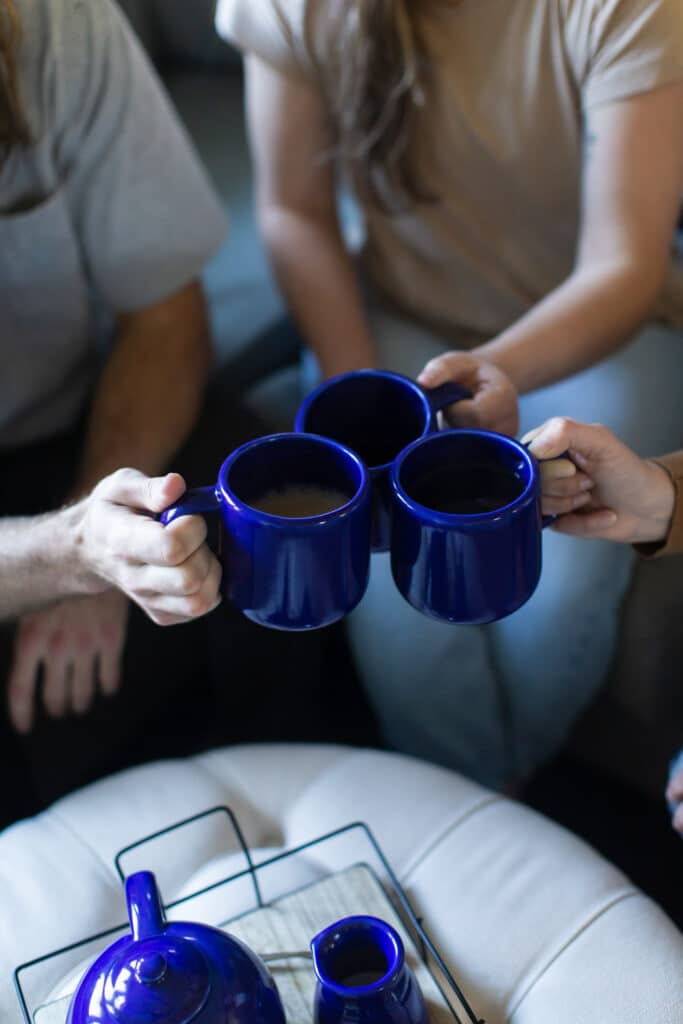 Tea Party with American Blue Mugs