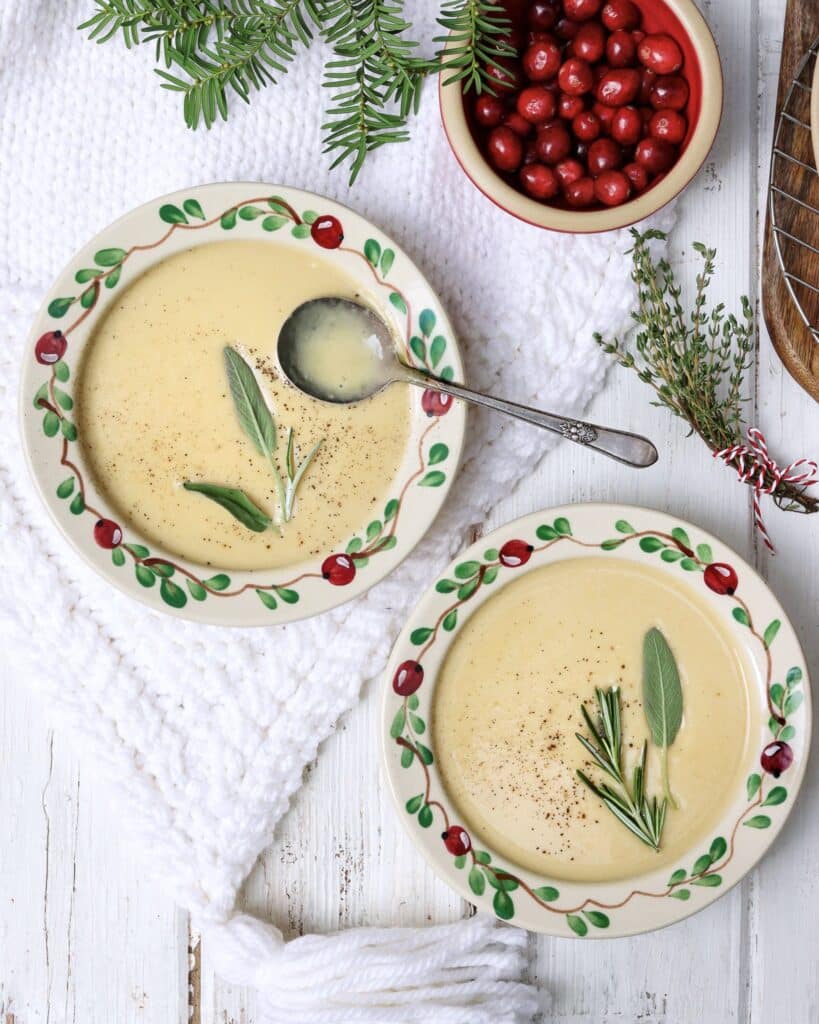 Shortbread and Tea Fall 2 Soup and Cranberries in Cranberry Bowl