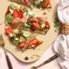 Flatbread cooked on Artisan Ceramic Pizza Stone.