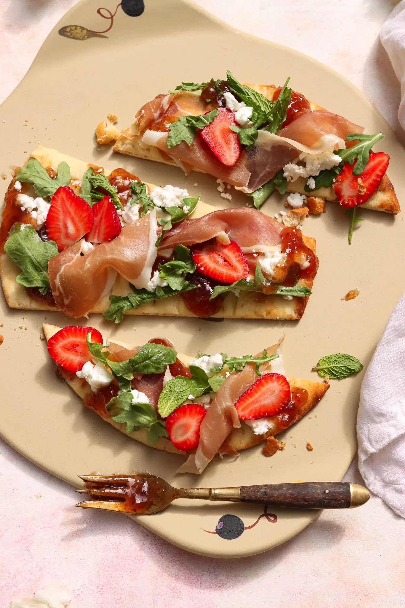 Flatbread cooked on Artisan Ceramic Pizza Stone.