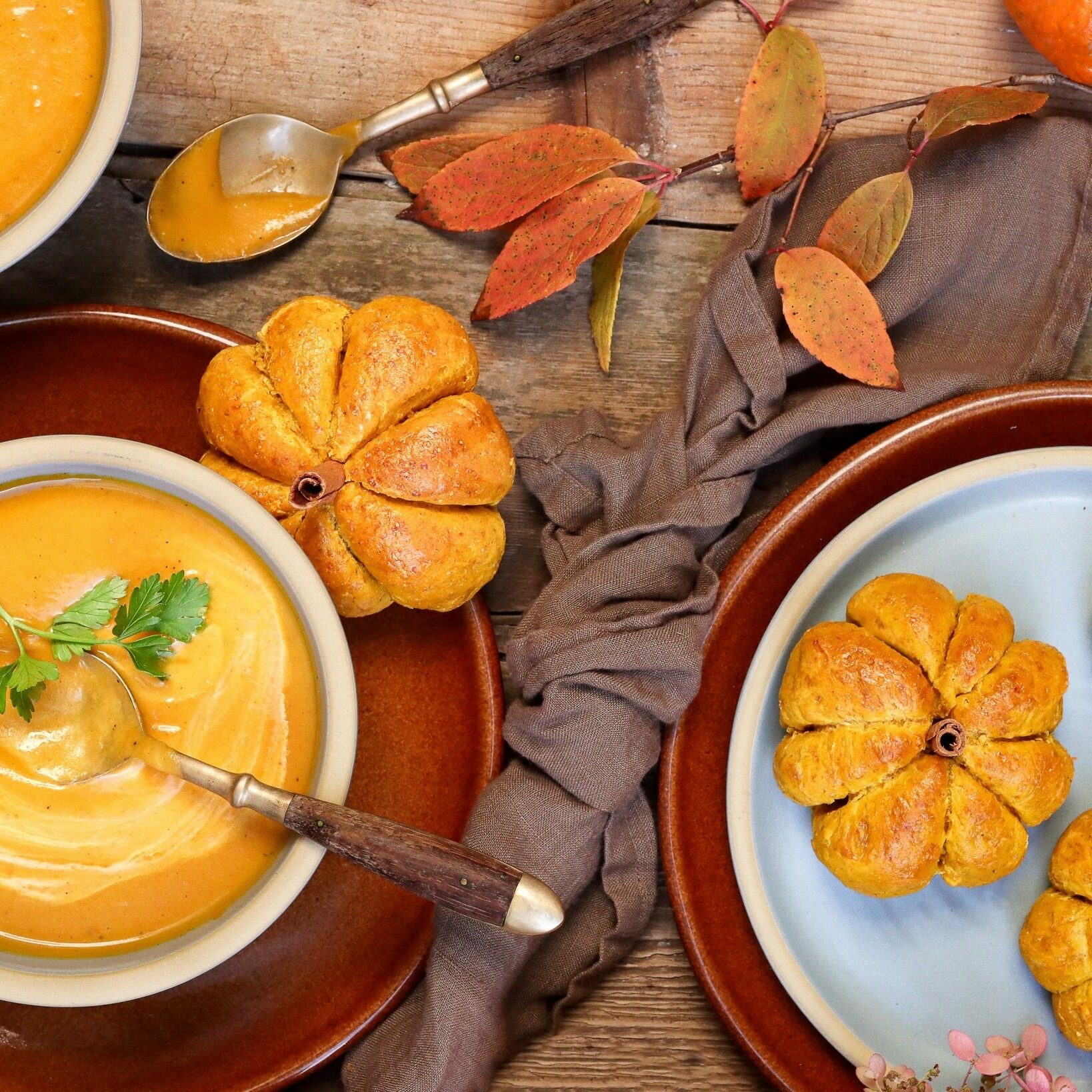 Shortbread and Tea Fall 2 Pumpkin bread and soup in Brookline and Coupe stoneware.