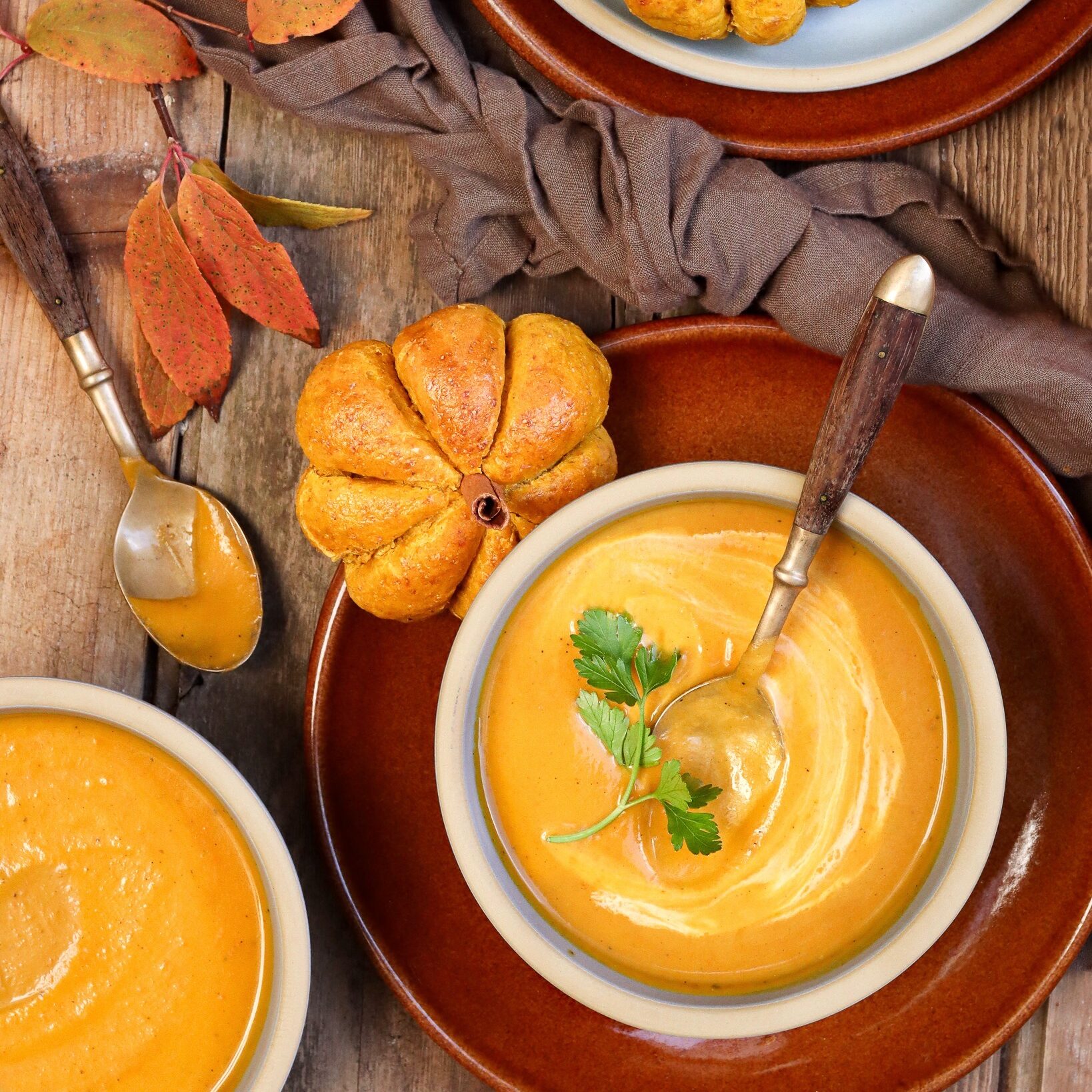 Shortbread and Tea Fall 2 Pumpkin bread and soup in Brookline and Coupe stoneware.