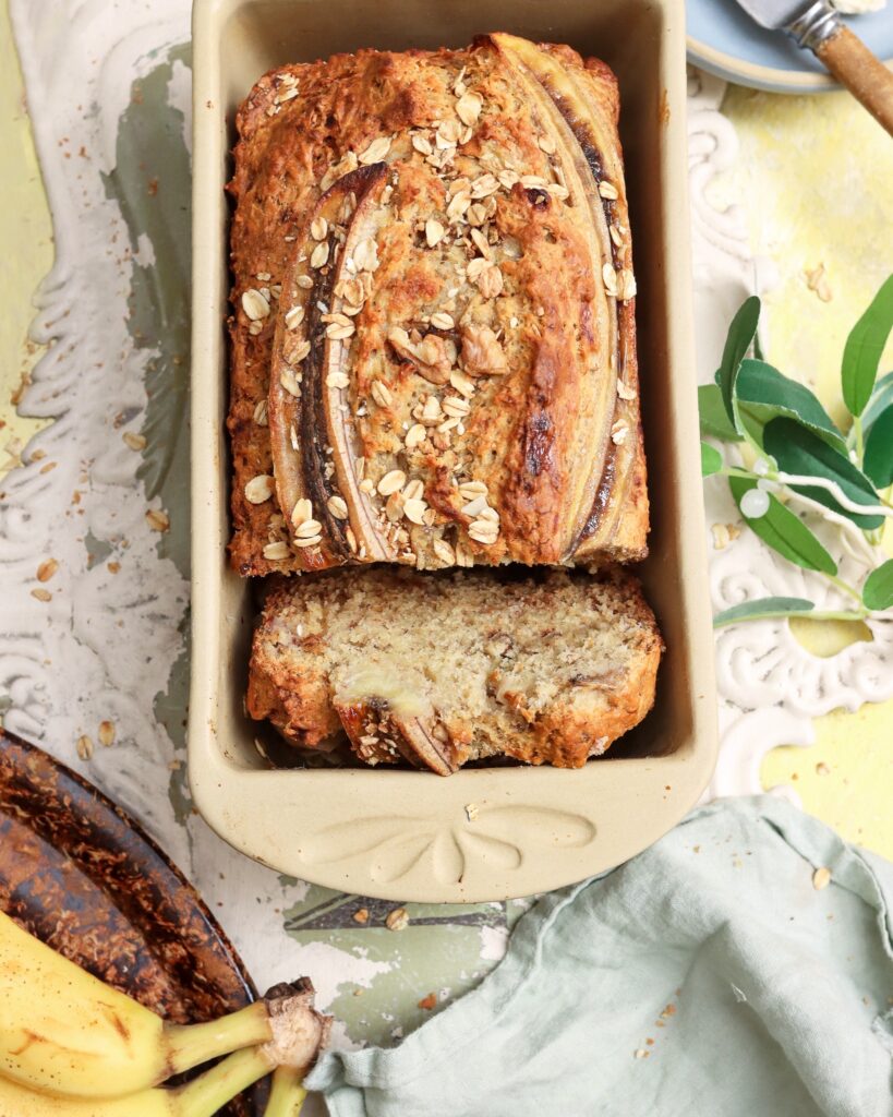 Shortbread and Tea Fall 2 Banana Bread baked in Stoneware Bread Loaf Pan