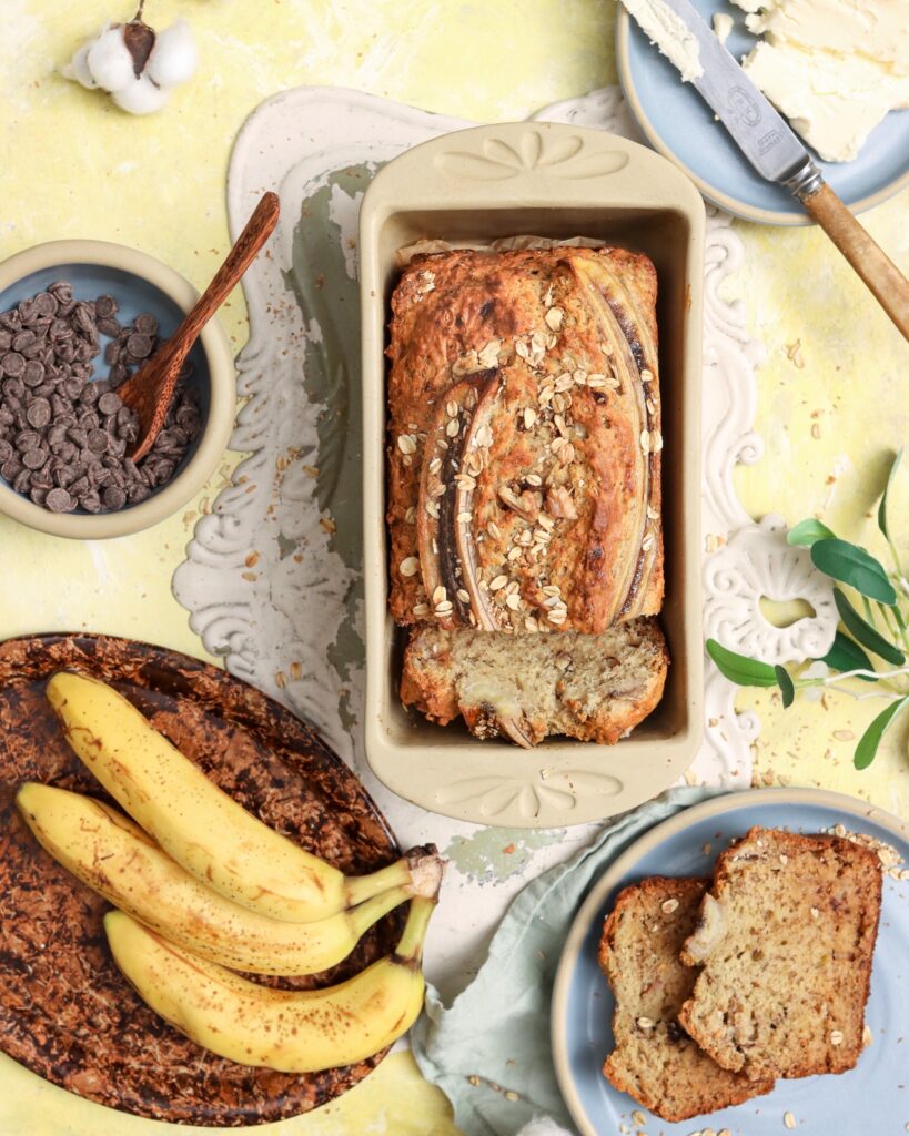 Banana Bread baked in Stoneware Bread Loaf Pan